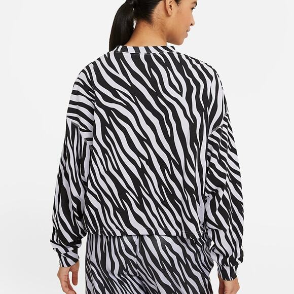 Nike Sportswear Icon Clash Women's Crew Sweatshirt Purple Black Zebra Print NWT - Picture 5 of 10